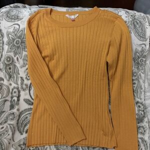 No Boundaries Mustard Ribbed Long Sleeve Top